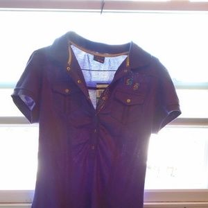 Coogi Girls Shirt Size Large Purple Polo Shirt